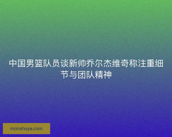 中国男篮队员谈新帅乔尔杰维奇称注重细节与团队精神