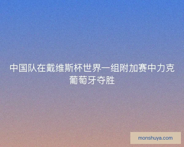 中国队在戴维斯杯世界一组附加赛中力克葡萄牙夺胜 中国队在戴维斯杯世界一组附加赛中力克葡萄牙夺胜